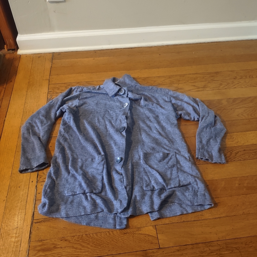 Brunello Cucinelli Bergdorf Goodman Blue Linen Button Down Size M Made in Italy